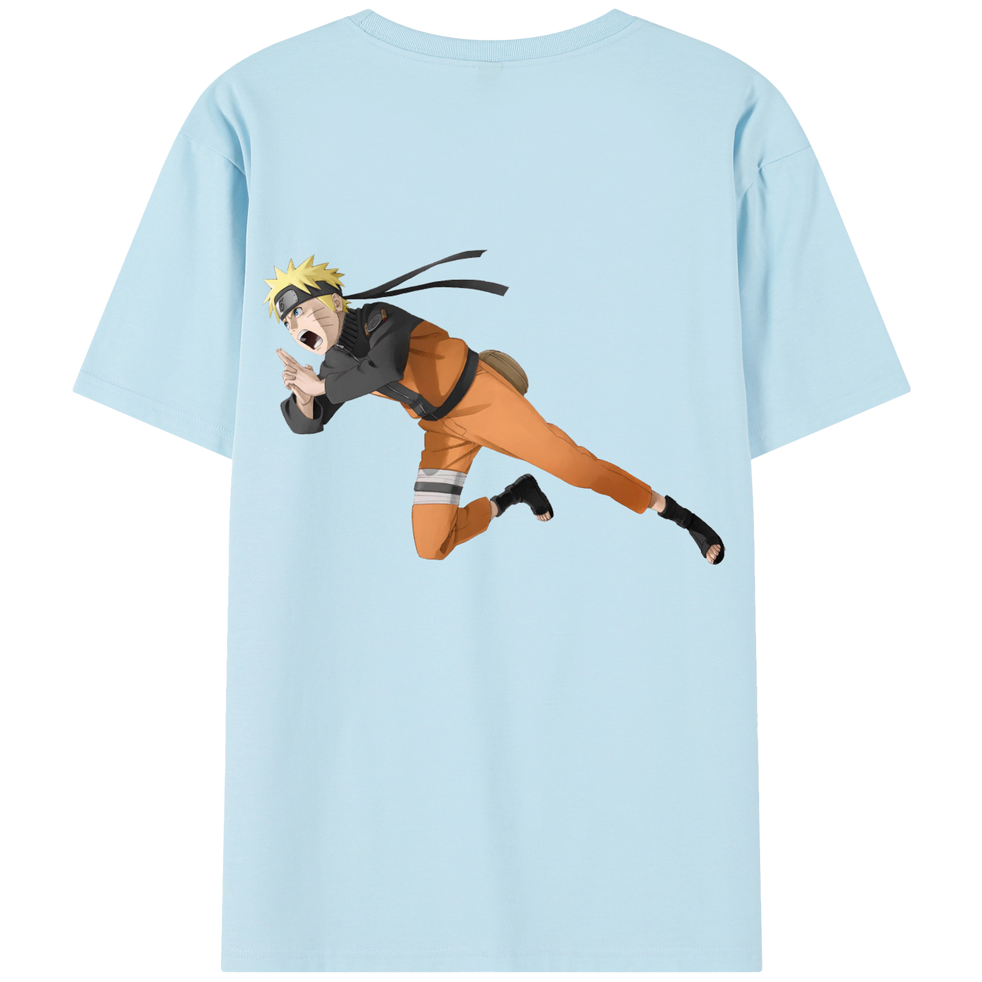 （画像用） NARUTO -ナルト- うずまき ナルト Uzumaki Naruto 綿100％半袖Tシャツ（背面プリント）